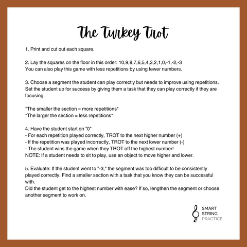The Turkey Trot - Number Line Game