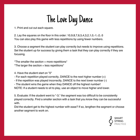 The Love Day Dance - Number Line Game