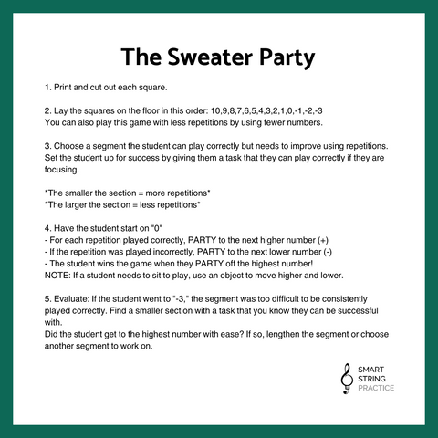 The Sweater Party - Number Line Game