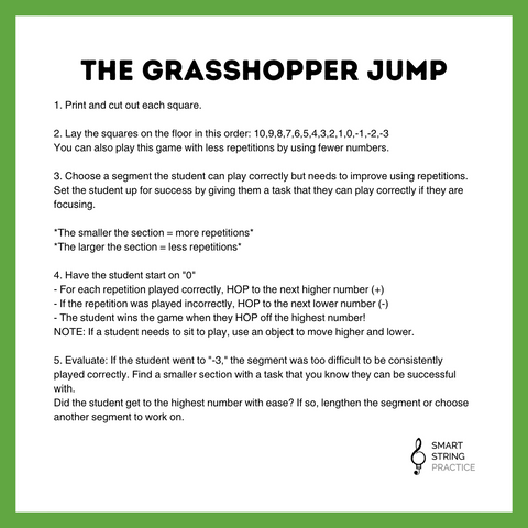 The Grasshopper Jump - Number Line Game