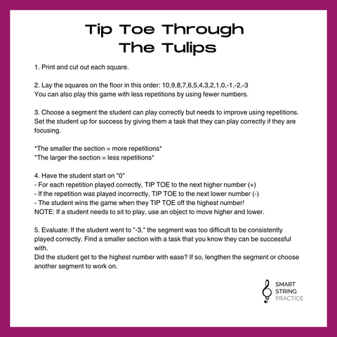 Tip Toe Through the Tulips - Number Line Game