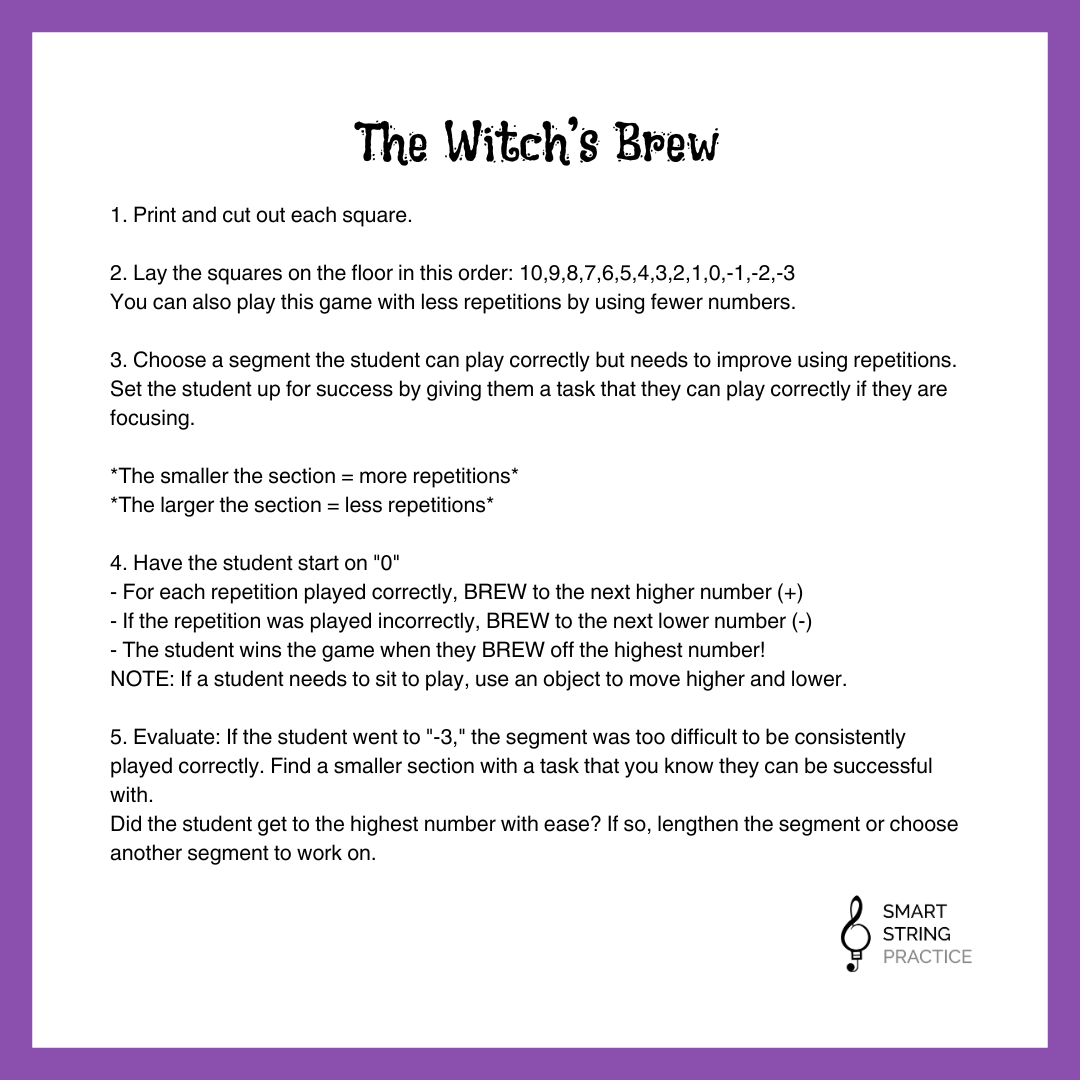 The Witch's Brew - Number Line Game
