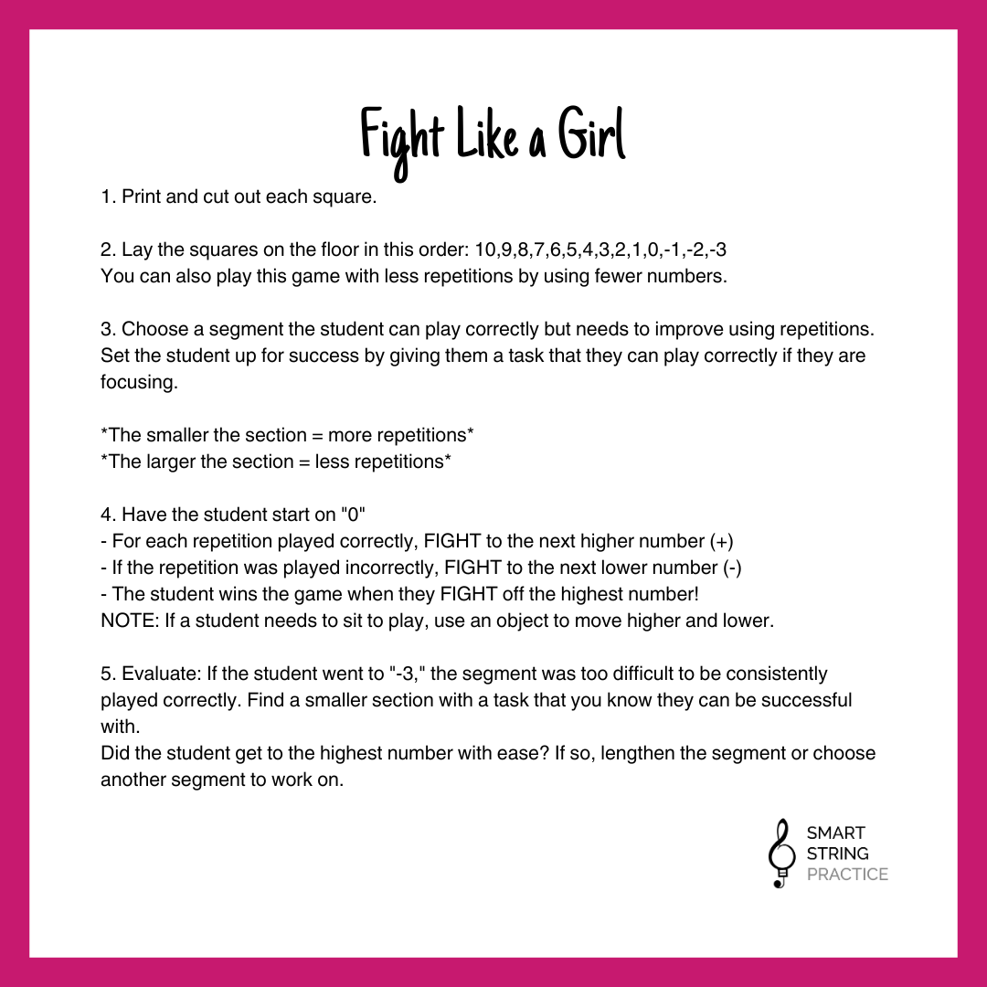 Fight Like a Girl - Number Line Game