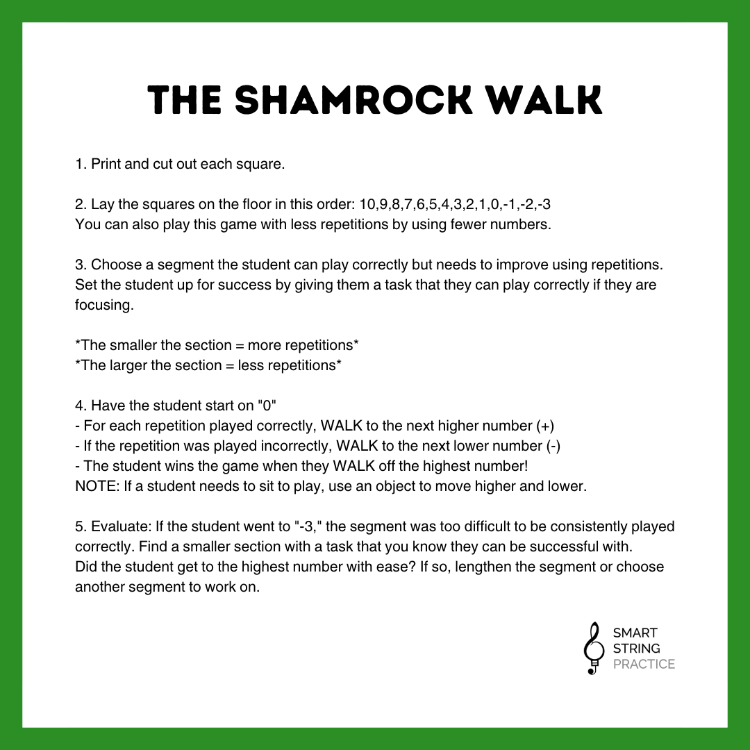 The Shamrock Walk - Number Line Game