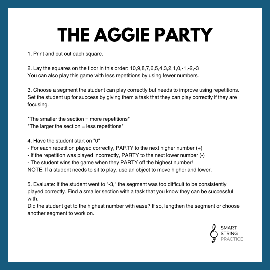 The Aggie Party - Number Line Game