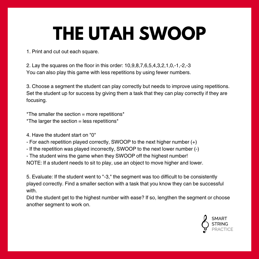 The Utah Swoop - Number Line Game